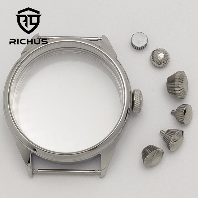 RICHUS Uhrengehäuse, 42 mm, silber, passend für ETA6497 6498 ST3600 ST3620 ST36 - Bild 1
