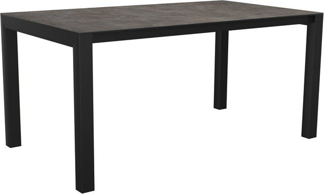 Stern Ausziehtisch aus Aluminium in Anthrazit mit Silverstar Stone Tischplatte B/T: 160 x 90 cm, erweiterbar auf 210 x 90 cm - Bild 1