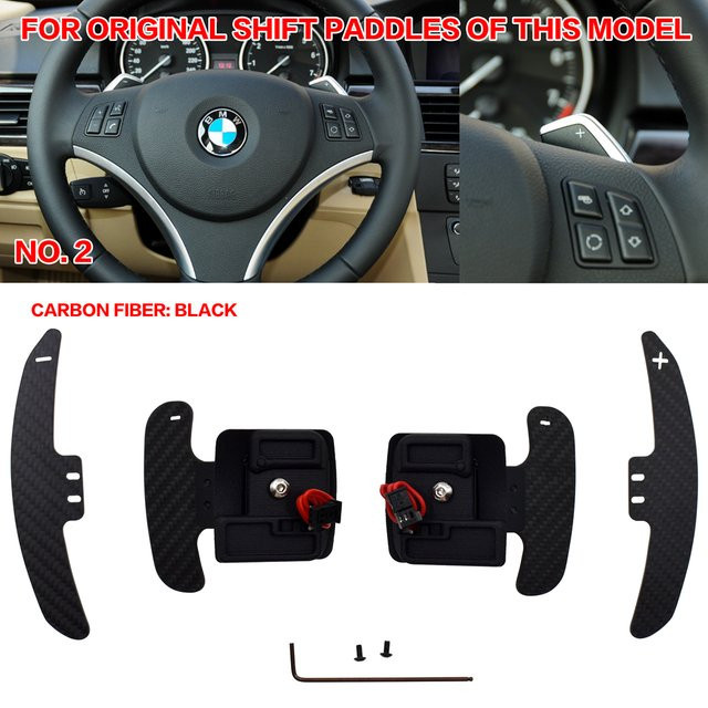 SK CUSTOM Magnetische Schaltwippen aus Carbon-Faser für BMW E90 M3 E92 M3 E93 M3 X5M X6M E70 E71 in Schwarz - Bild 1