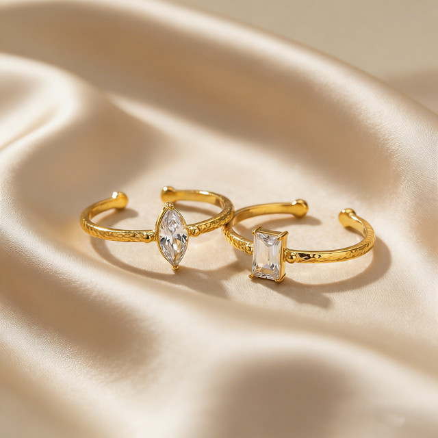 prjewel Ring Edelstahl, Zirkonia, Gold, Damen - Bild 1