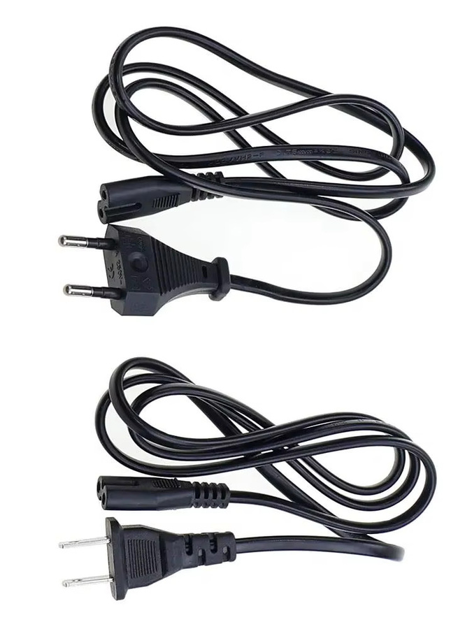 JCD EU US AC Netzkabel 2-Pin IEC C7 Stromversorgung Verlängerungskabel Schwarz, Länge: 1 m - Bild 3