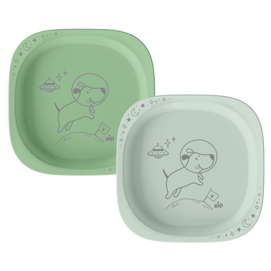 Nip Kinderteller eat green 2er Pack Grün - Bild 1