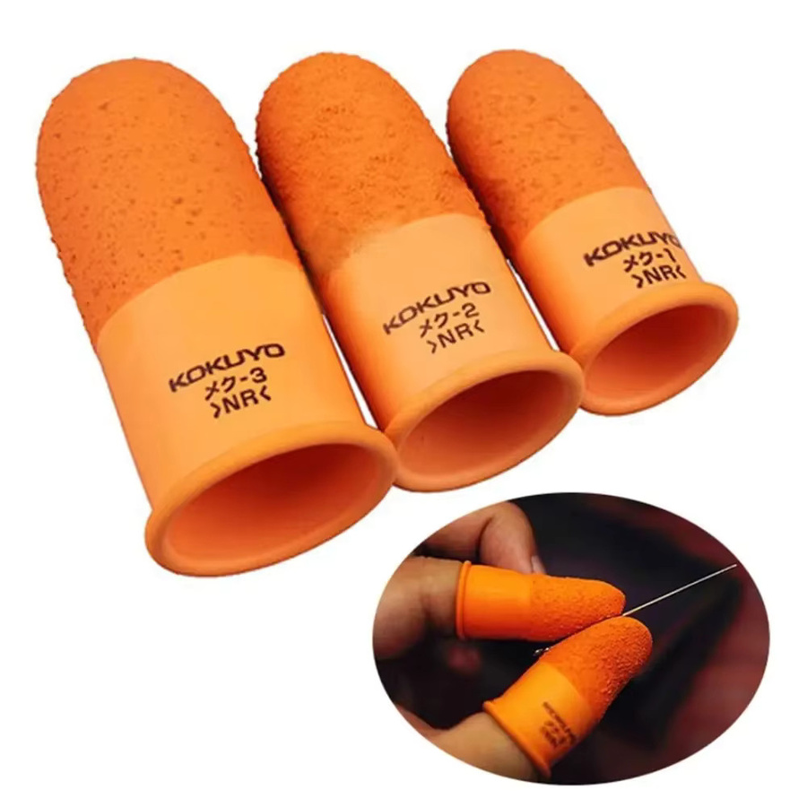 OAKCHARM Rutschfeste Fingerlinge in Orange als Mehrzweck-Fingerschutz zum Nähen und Zählen - Bild 3