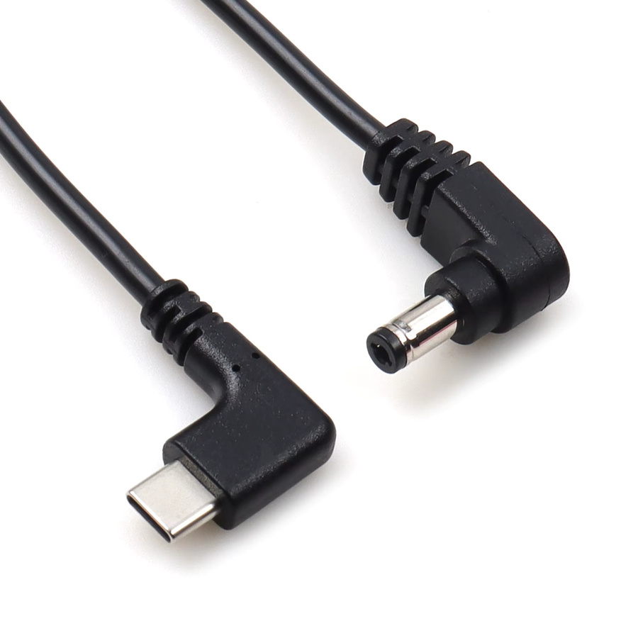 LANO USB-C auf DC5521 Winkelstecker Adapter Kabel in Schwarz zur Stromversorgung von DC-Geräten mit einer Typ-C Powerbank - Bild 2