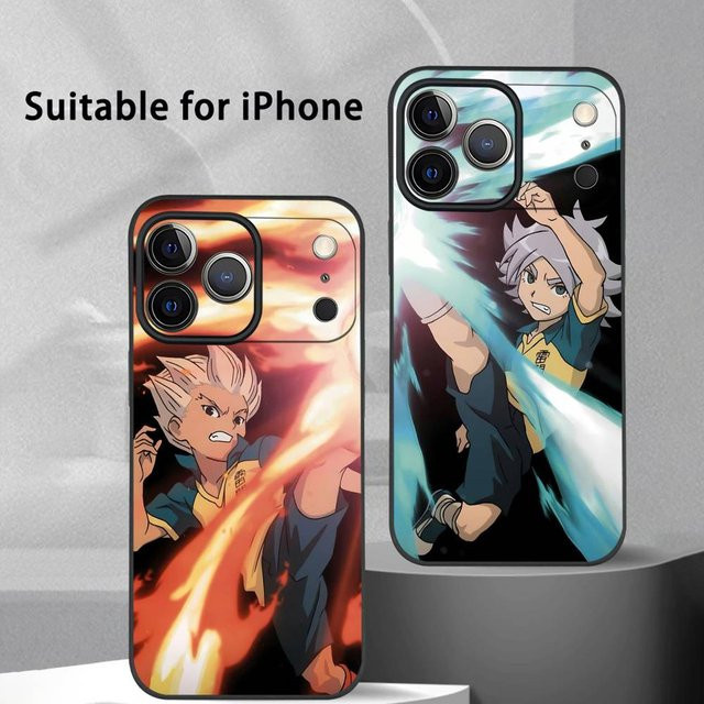 Inazuma Eleven S Anime Handyhülle für iPhone 11 bis 17 Pro Max Plus Mini, Schwarz Frosted Soft Shell - Bild 1