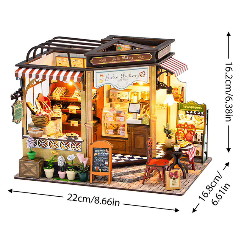 zuuton DIY Julia Bäckerei Puppenhaus-Set, mit LED-Beleuchtung, ab 14 Jahren - Bild 5