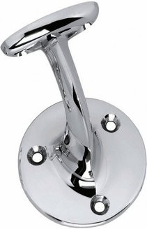 Intersteel Handlaufträger aus Messing mit runder Auflage in Silberfarben/Chrom - Bild 1