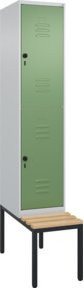 C+P Doppelstock-Spind Classic PLUS Sitzbank mit 1 Abteil und Buche-Hartholz Sitzfläche, B/T/H: 212,0 x 40,0 x 81,5 cm - Bild 1