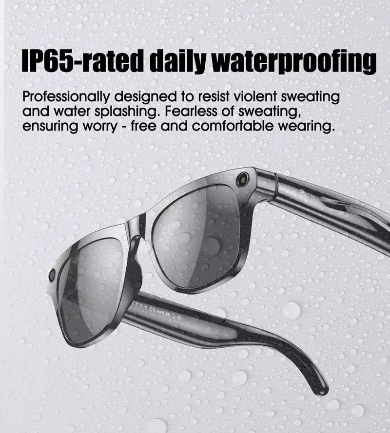 DIXSG 4K HD KI-Smart-Brille in Schwarz mit 800W Pixel Kamera, Bluetooth für Anrufe, Sprachassistent und Musikplayer inklusive intelligenter Übersetzungsfunktion - Bild 2