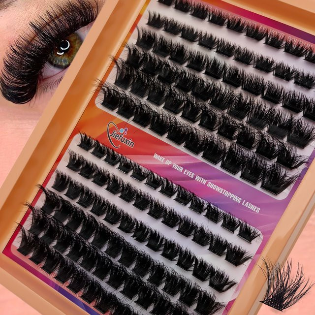 JIEFUXIN DIY 5D Fluffy Lash Clusters, Wispy Einzelwimpern, 8-18mm - Bild 1
