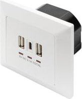 Digitus USB-Ladesteckdose Unterputz mit USB-A und USB-C Ports in Weiß - Bild 1