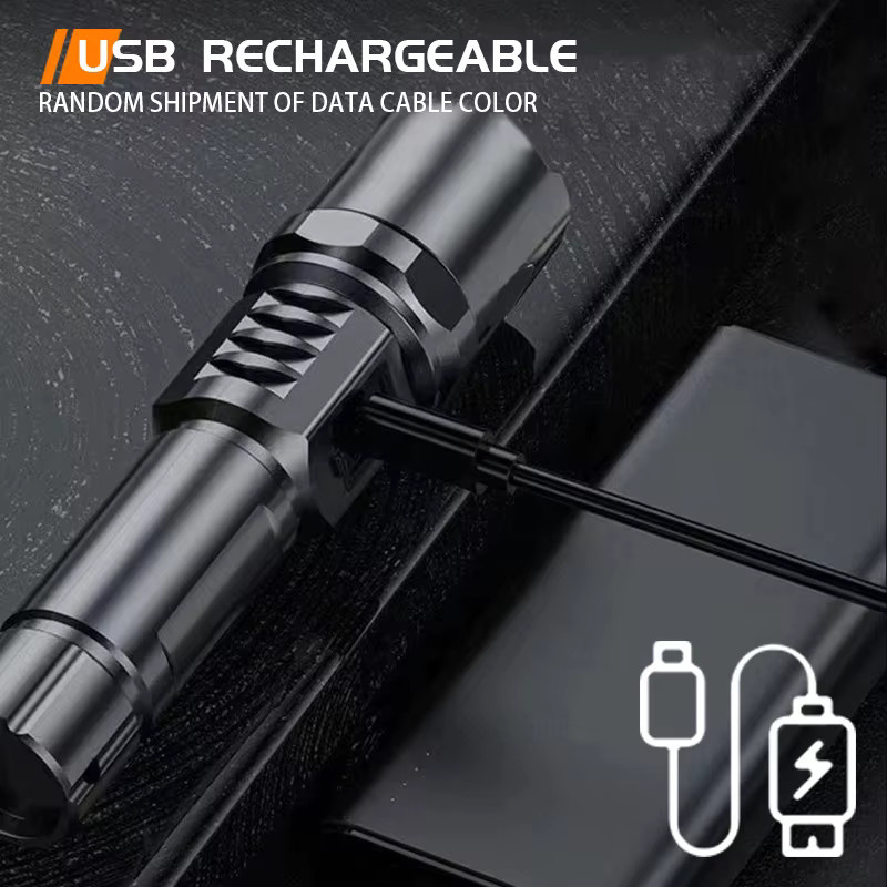 NEWBIRTH LED Taschenlampe mit 10000 Lumen, USB-C aufladbar, Schwarz, Aluminium mit Power Display und Zoom für Outdoor und Camping - Bild 4