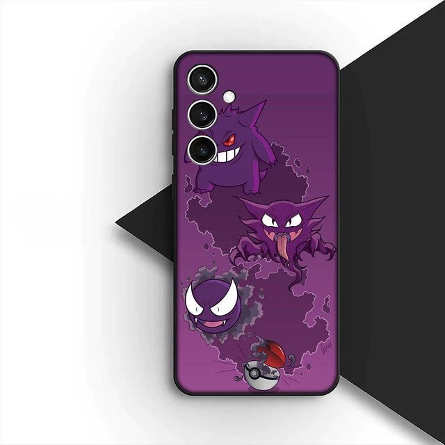Handyhülle für Samsung Galaxy S20 S21 S22 Ultra Plus A15 A16 A17 A25 A37 A57 mit Pokemon Gengar und Pikachu Design in Blau - Bild 1
