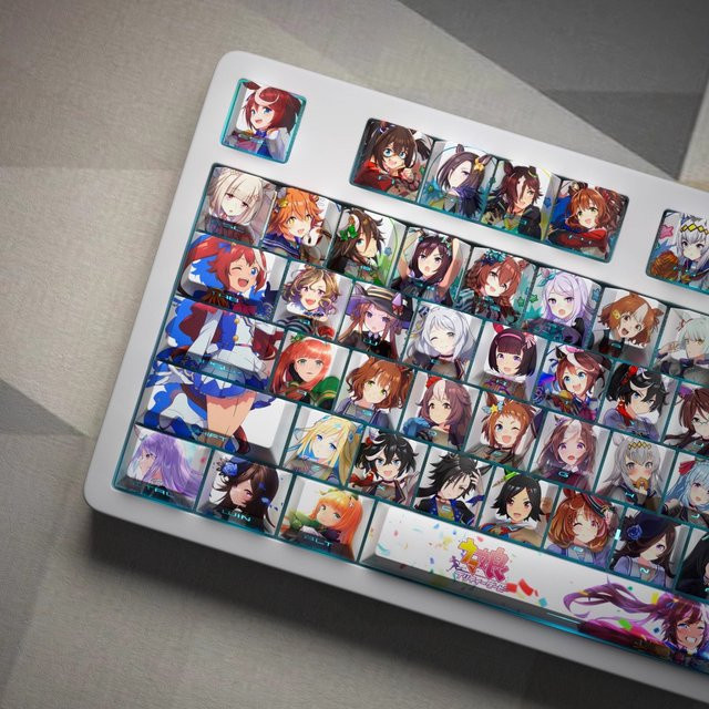Uma Musume Pretty Derby Tastenkappen Tokai Teio Design, 124 Stück, PBT Material, Multicolor, für mechanische Tastaturen - Bild 1