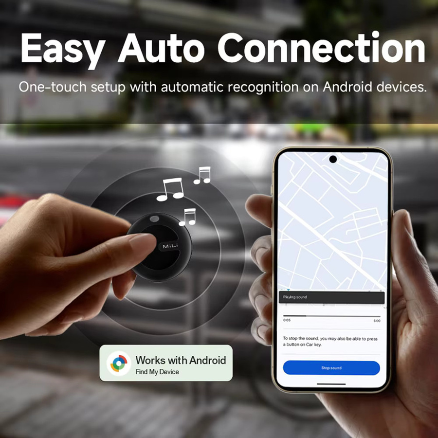 MiLi MiTag Smart GPS Tracker Bluetooth-Ortungsgerät für Android in Schwarz mit Google Find My Device Unterstützung als Anti-Verlust-Gerät für Schlüssel und Haustiere - Bild 2