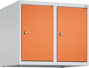 C+P Aufsatzschrank 7035/2004 mit Zylinderschloss und 2 Abteilen, B/T/H: 50 x 60 x 50 cm, Lichtgrau/Reinorange - Bild 1
