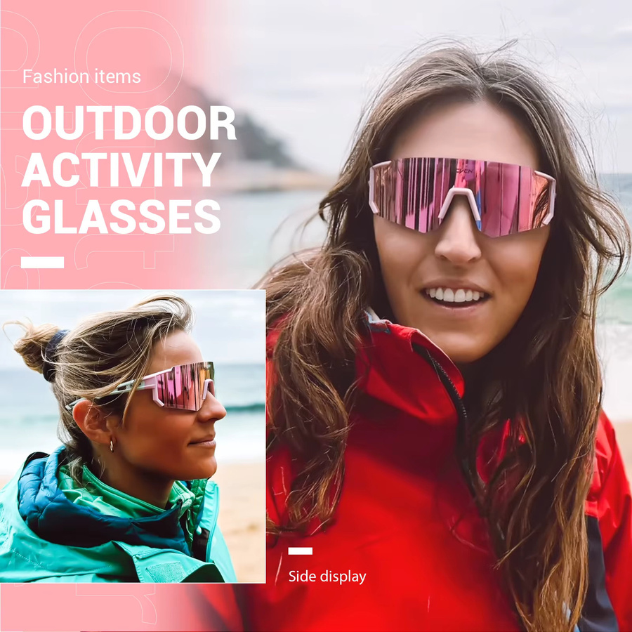 SCVCN Photochrome Sportsonnenbrille, Vollrand, Unisex, Kunststoff - Bild 3