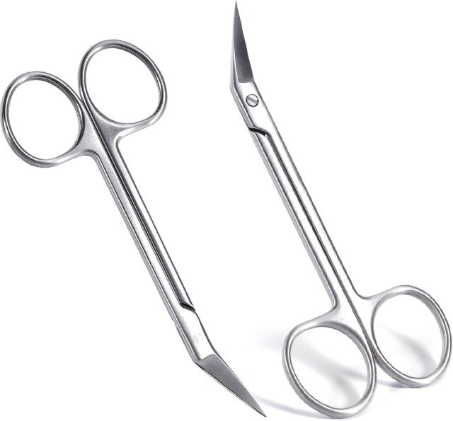 JIECARE Mikroschere aus Edelstahl mit gebogenem Kopf in Silber für professionelle chirurgische Operationen - Bild 1