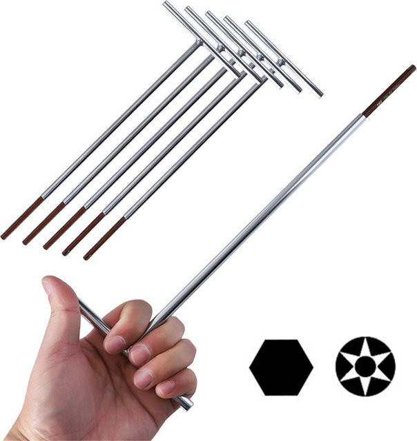 FHZX T-förmiger Torx-Schraubenschlüssel T20-T40 mit 30 cm Verlängerung und Magnetfunktion für Fahrrad und Handarbeit - Bild 1