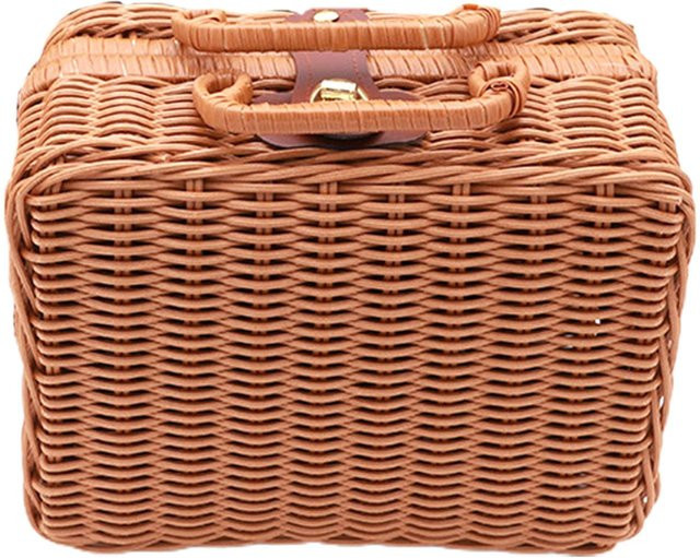 Lixada Aufbewahrungskoffer aus Rattan im Vintage-Design, handgemachter Picknickkorb und Reisegepäck in Beige - Bild 1