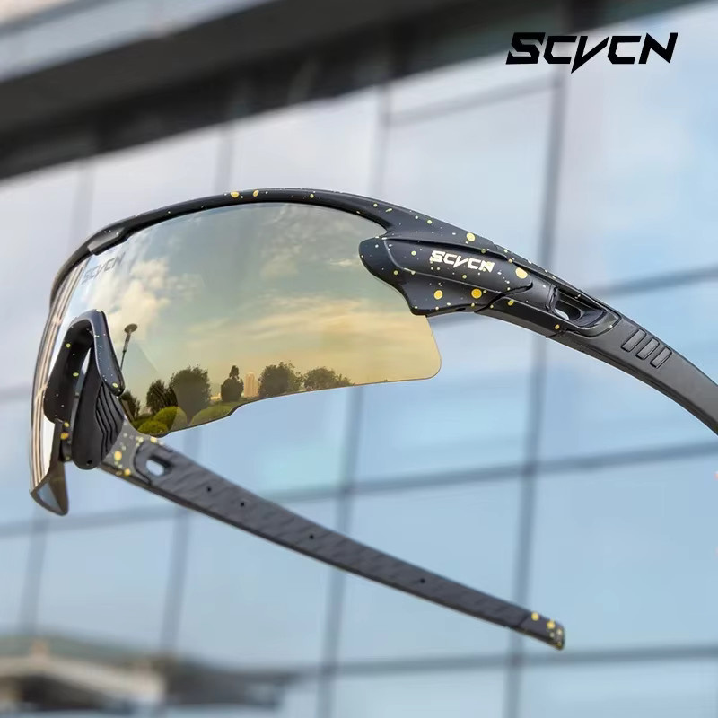SCVCN Sportsonnenbrille, Herren, Vollrand, Schwarz, Kunststoff - Bild 2