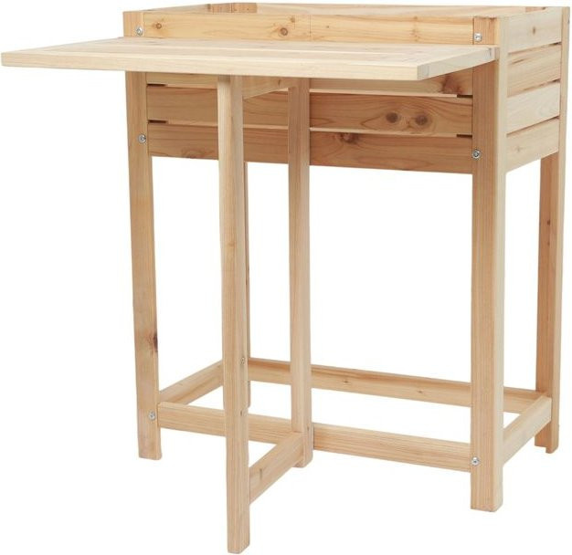 Pflanztisch Hardin aus Tannenholz in Beige, B/T/H: 63 x 67,5 x 74,5 cm - Bild 1