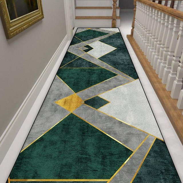 Karpetti Europäischer Geometrischer Flur Teppich Läufer Rutschfest B/T: 60 x 300 cm - Bild 1