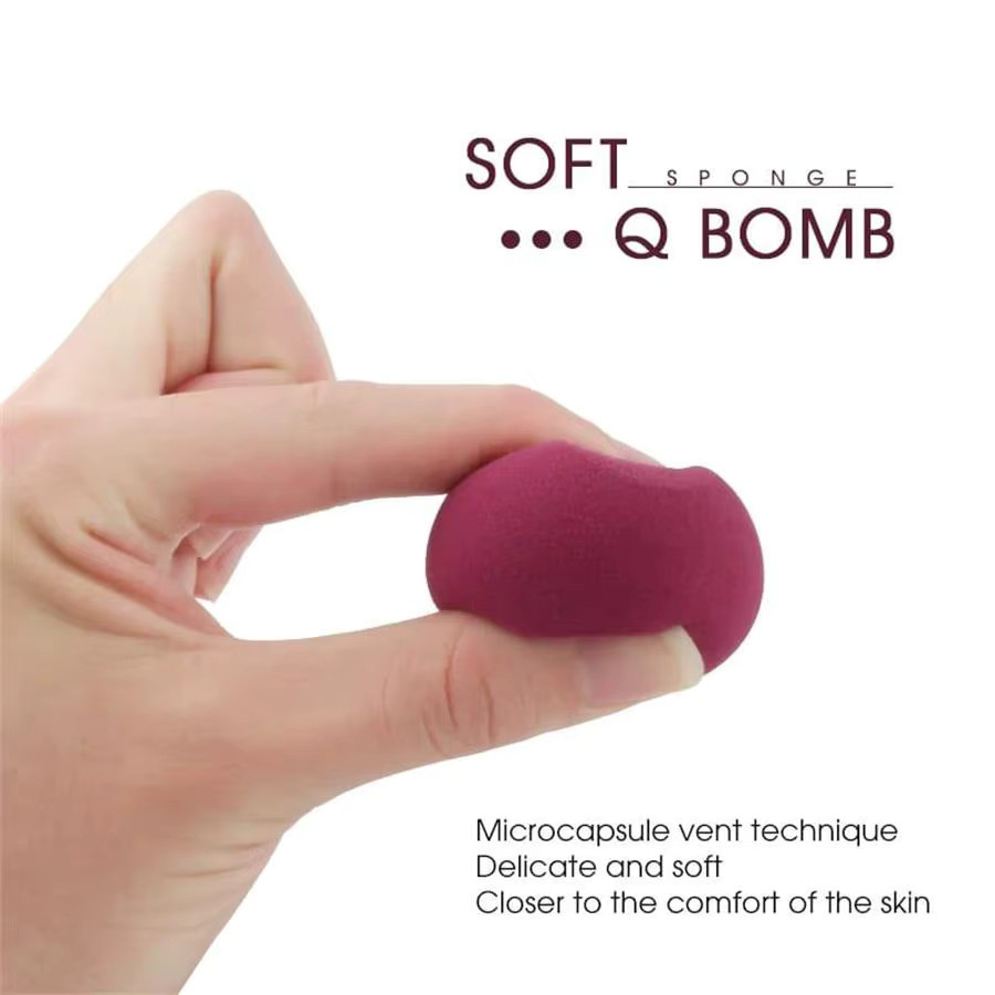 Make-up Puff, Kürbis-Form, Dual-use, Wine red - Bild 2