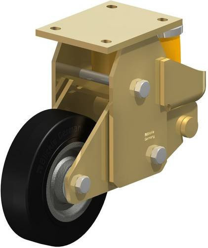 Blickle BSFE-SE 160K Bockrolle gefedert in Anthrazit und Gelb mit 160 mm Rad-Durchmesser und 450 kg Tragfähigkeit - Bild 1