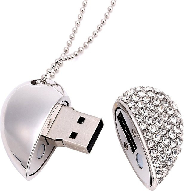 JASTER Kristallherz USB 2.0 Stick Externer Speicher in Blau - Bild 1