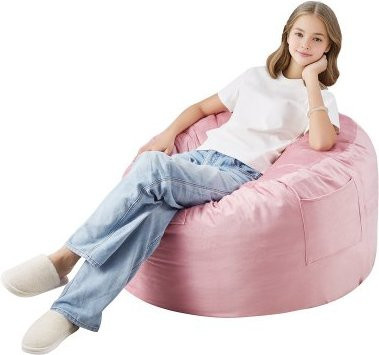 VEVOR Sitzsack aus Dutch Velvet mit Memory Foam Füllung, abnehmbarer und waschbarer Bezug, Pink - Bild 1