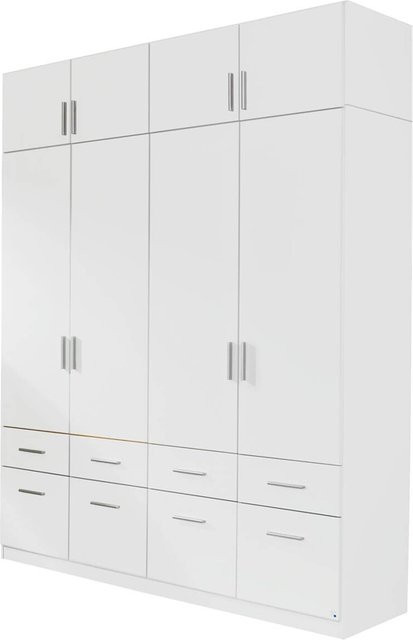 Rauch Kleiderschrank Celle weiß Hochglanz mit Drehtüren und integrierten Schubladen B/H/T: 181 x 197 x 54 cm - Bild 2