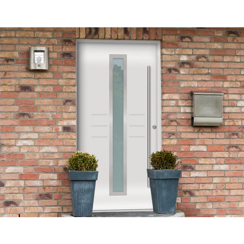 Splendoor Sicherheitshaustür OMIS Prime RC2 aus Aluminium in Weiß mit Glaseinsatz, B/T/H: 100 x 7 x 210 cm - Bild 2