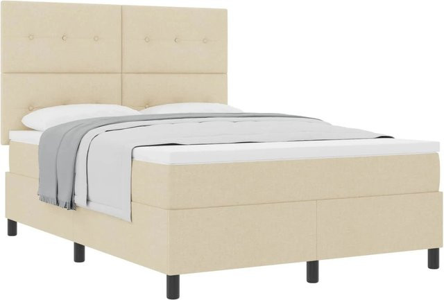 vidaXL Boxspringbett mit Matratze und Taschenfederkern in Beige, B/T/H: 140 x 200 x 280 cm - Bild 1