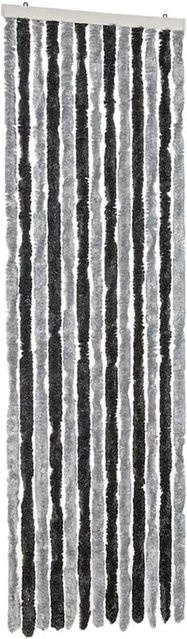 vidaXL Fliegenvorhang aus Chenille in Grau und Schwarz, B: 56 cm, H: 200 cm - Bild 1