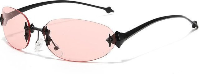 Sonnenbrille Stern, randlos, oval, Metall, pink, Unisex - Bild 1