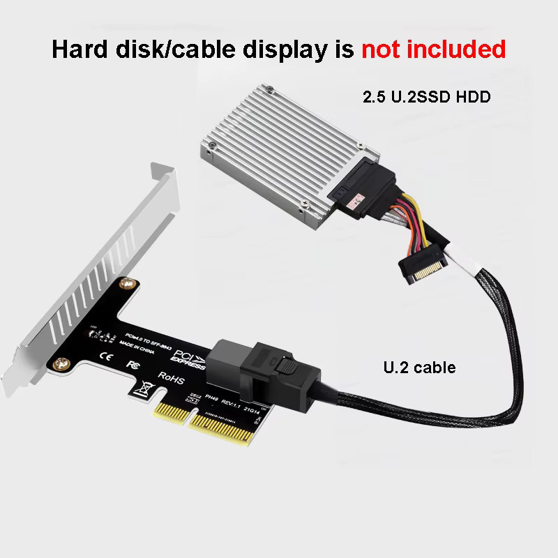 T.F.SKYWINDINTL PCIe 4.0 zu SFF-8643 SAS/SATA Adapter 4-Port RAID Konverter für 2,5 Zoll NVME SSD und HDD Erweiterungskarte in Schwarz - Bild 2