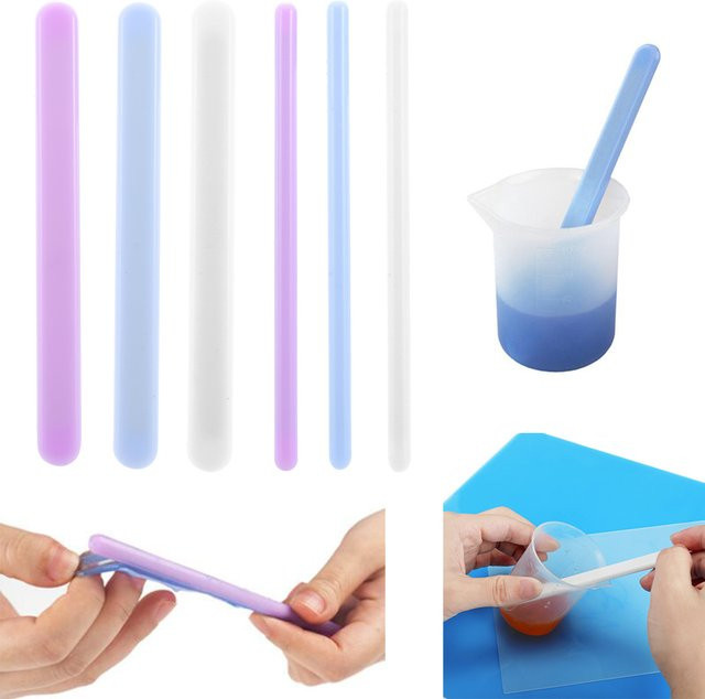 3er-Set AGCFABS Epoxidharz Werkzeuge aus Silikon mit Rührstab und Tropfwerkzeug für deine DIY-Projekte - Bild 1