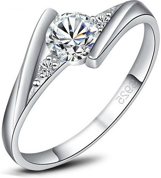 YAAMELI Ring 925 Silber, Zirkonia, Kristall, Damen, Vintage - Bild 1
