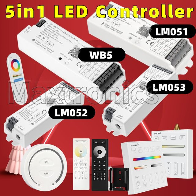 Sage LU MEI 5-in-1 LED-Controller für RGB, RGBW und RGB+CCT Streifen mit Zigbee, Bluetooth und WLAN in Weiß - Bild 1
