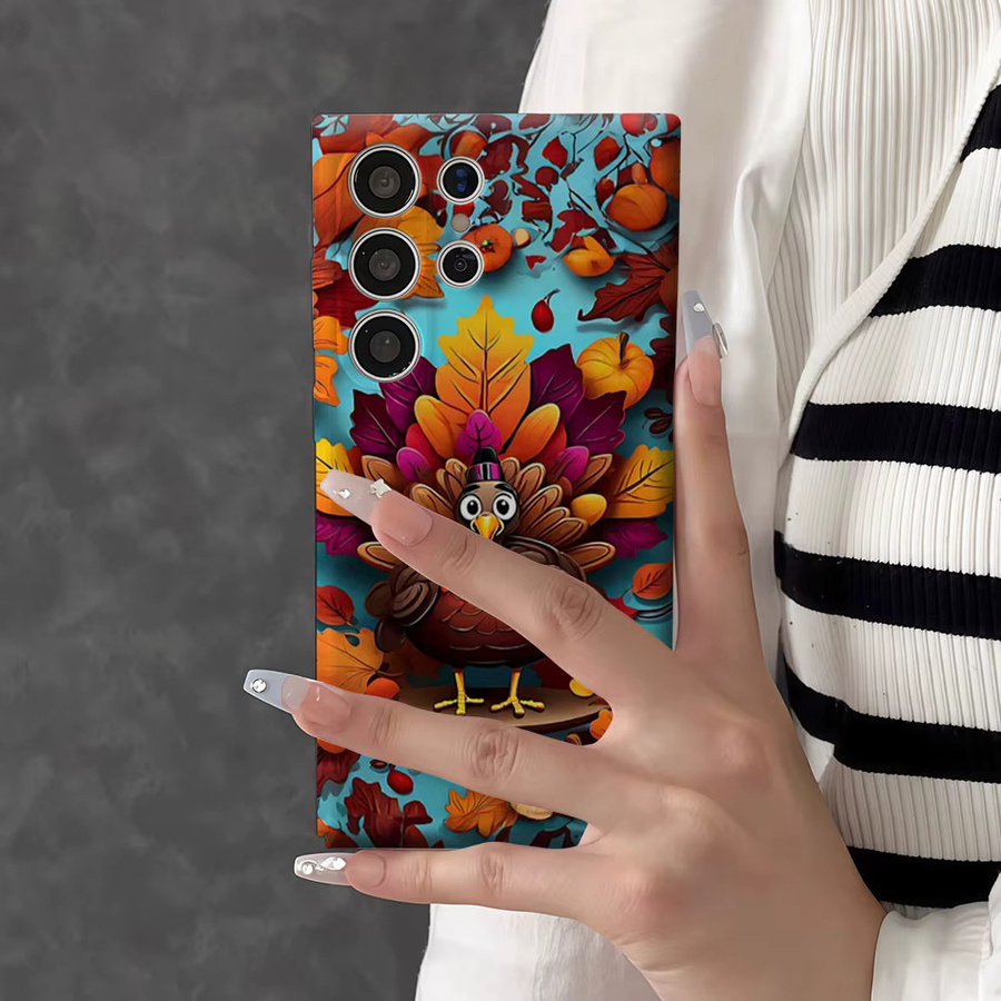Aurbe Handyhülle für Samsung Galaxy S26 S25 S24 S23 Ultra Plus mit HD Hard Turkey Harvest Design in Multicolour - Bild 5