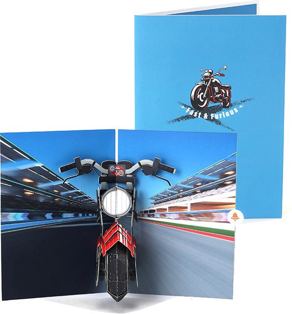 Motorrad Rennsport Grußkarte für Erwachsene aus Papier - Bild 1