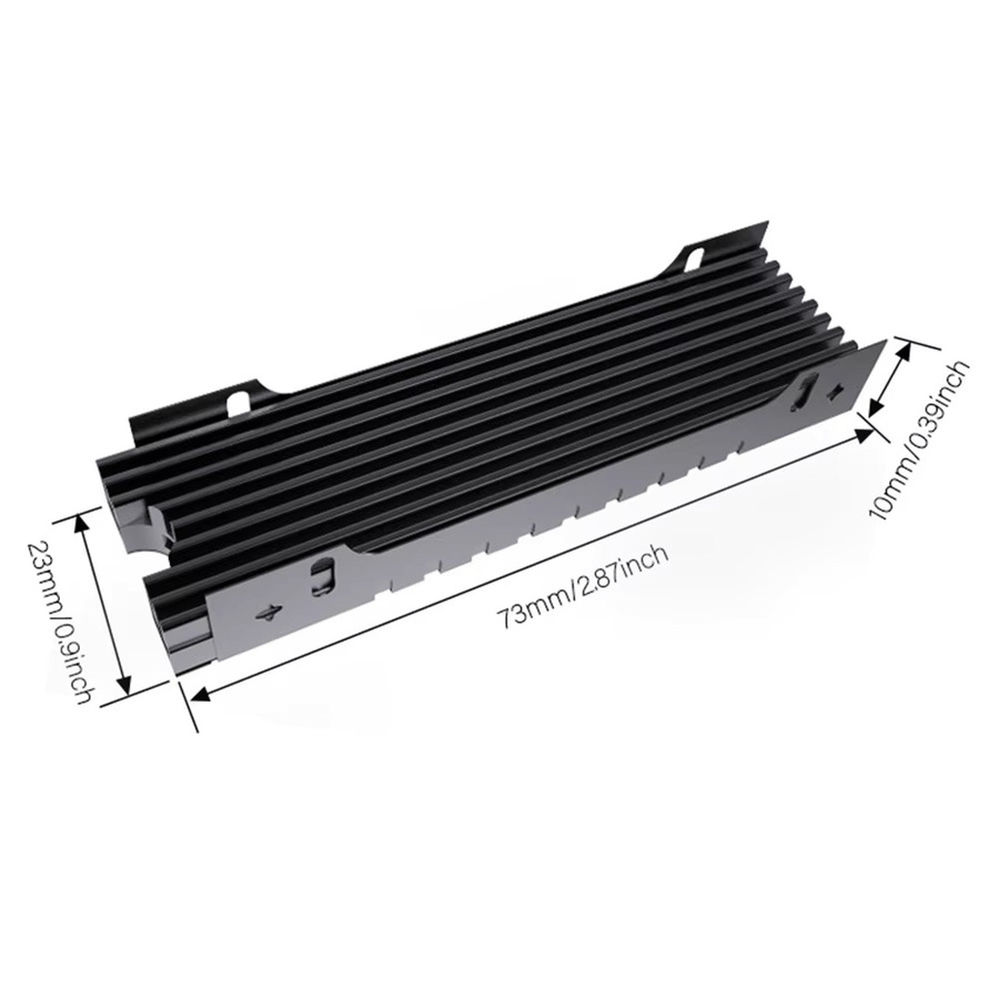 AuyiHomu M.2 2280 SSD-Kühlkörper aus Aluminium mit Wärmeleitpad für NVMe/M.2 SSD, kompatibel mit Desktop-PC und PS5, Silber/Schwarz - Bild 2