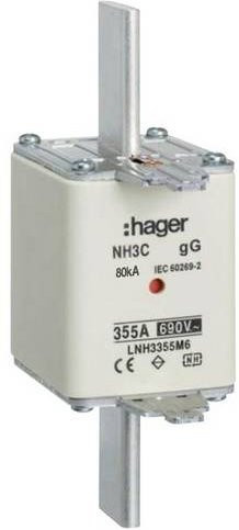 Hager NH-Sicherung LNH3355M6 355A Set mit 3 Stück in Weiß - Bild 1