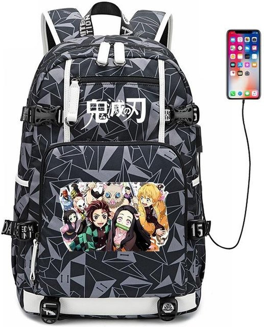 3-teiliges Schulrucksack-Set für Schüler in Schwarz aus Oxford-Stoff mit großem Fassungsvermögen, Schultasche, Schultergurt und Federmäppchen, B/T/H: 47 x 15 x 30 cm - Bild 1
