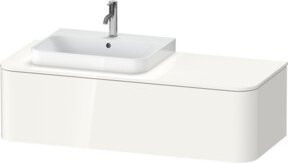 Duravit Waschtischunterschrank Happy D.2 Plus ohne Aufsatz, Weiß hochglanz, 1 Auszug, links, B: 130 cm, T: 35,4 cm, H: 55 cm - Bild 1