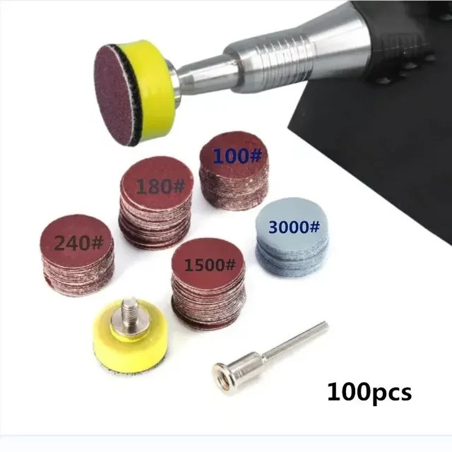 WIDEEP Schleifscheiben-Set mit 100 Schleifpapier-Schleifpolierpads, 25 mm Durchmesser, passend für Dremel-Werkzeuge - Bild 1