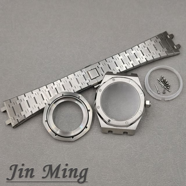 LUJIE Ersatz-Uhrengehäuse + Armband, Edelstahl, Silber, 41 mm, Saphirglas - Bild 1