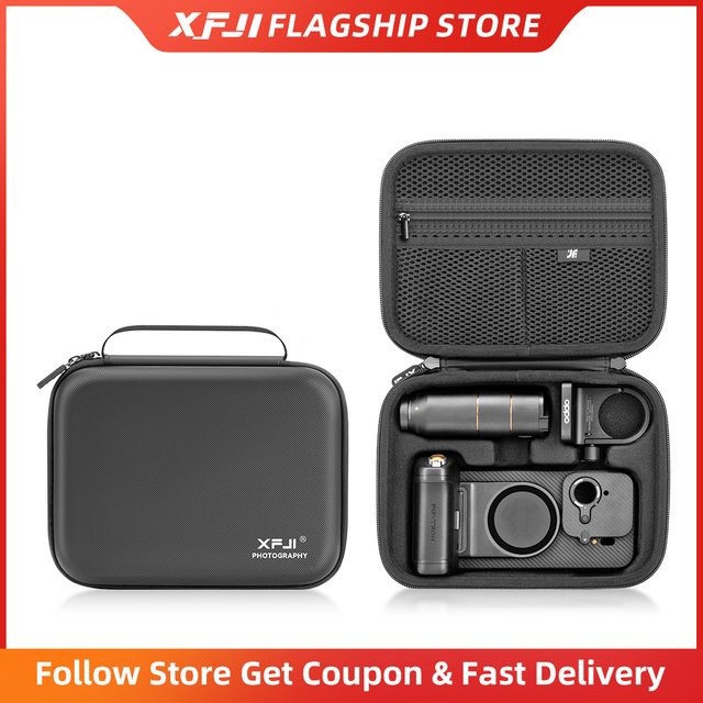 XFJI Aufbewahrungstasche aus PU-Leder in Schwarz, sturzsichere Hartschalen-Handtasche für das Zubehör deines OPPO Find X9 oder OPPO Find X9 Pro - Bild 1