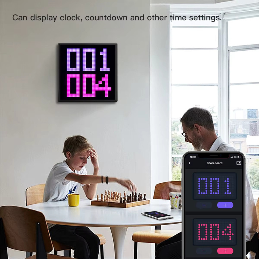 MALITAI LED Smart Digital Display Matrix Pixel Bildschirm mit Bluetooth und App-Steuerung, RGB Multicolour, Schwarz - Bild 3